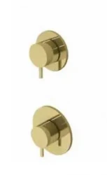 Waterevolution Flow Built-in Shower Thermostat with 1 diverter valve brushed brass 1208948845