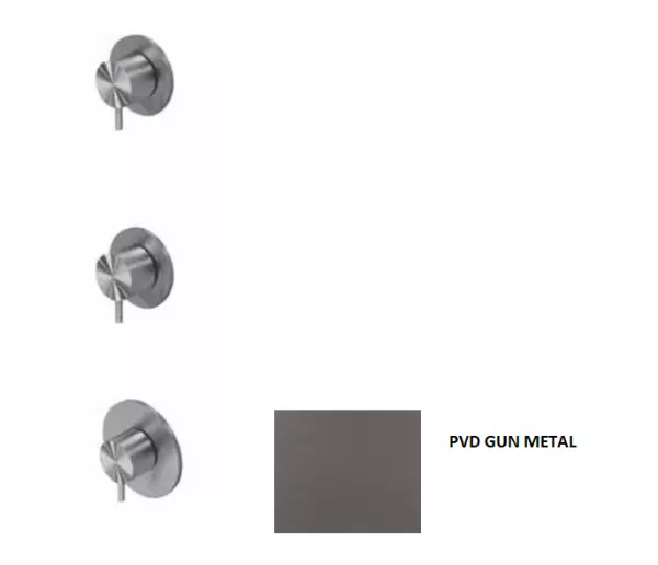 Waterevolution Flow Built-in Shower Thermostat with 2 shut-off valves gun metal 1208948847