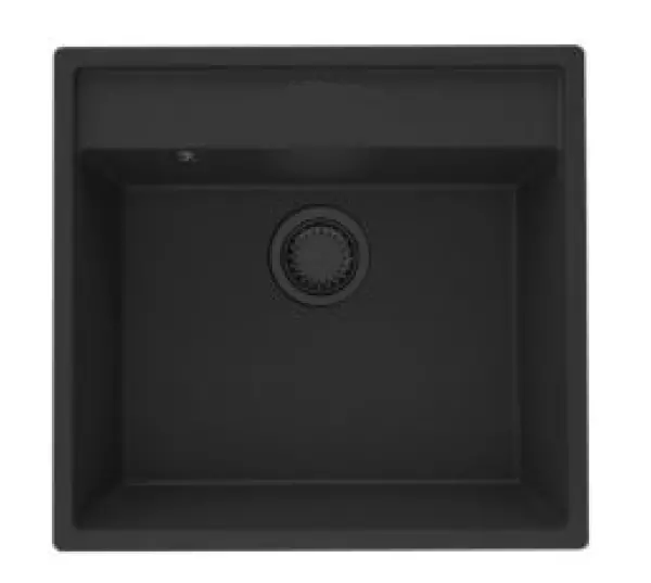 GraniteMy Bremen granite kitchen sink 53x50 cm black inset undermounted and flush mounted with faucet hole bank 1208952256