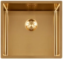 Lorreine 40SP-Gold Luxury stainless steel sink PVD Gold 40x40 undermount flush and surface mounted 1208952328