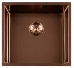 Lorreine 40SP Copper Luxury stainless steel sink copper color PVD 40x40 undermount flush and surface mounted 1208952365