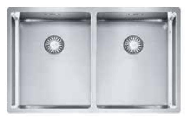 New model Franke Bolero plus R12 BXX 220 Double stainless steel kitchen sink flush mounted 74x45cm 127.0455.332