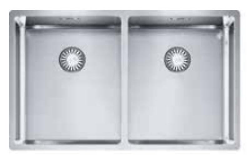 New model Franke Bolero plus R12 BXX 220 Double stainless steel kitchen sink flush mounted 74x45cm 127.0455.332