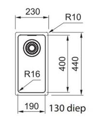 Franke Maris MRX 210.19 small stainless steel kitchen sink flush mounted 1270568037