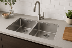 Franke Maris Double stainless steel kitchen sink MRX 220 flush mounted 127.0568.051