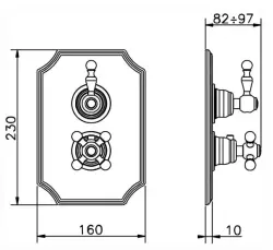 Cisal Arcana Royal recessed thermostat with stop diverter chrome incl. recessed part 1208952378