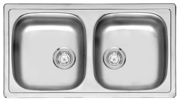 Reginox Beta 20 double stainless steel kitchen sink inset B06Q1RBP08GDM