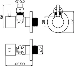 Clou InBe design angle stop valve type 1 round matte black