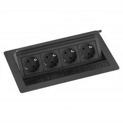 EVOline Fliptop 4 Retractable socket outlet earthed black