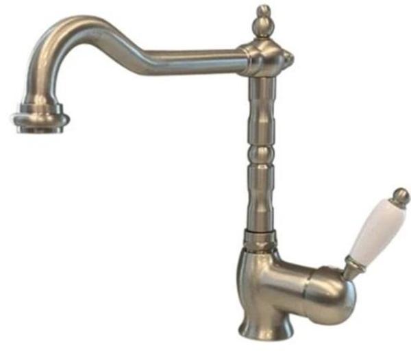 PB nostalgic single lever wall mounted tap white lever stainless steel 1208952878