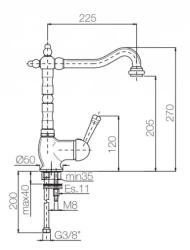 PB Nostalgic Kitchen Tap Vintage Bronze 1208952879