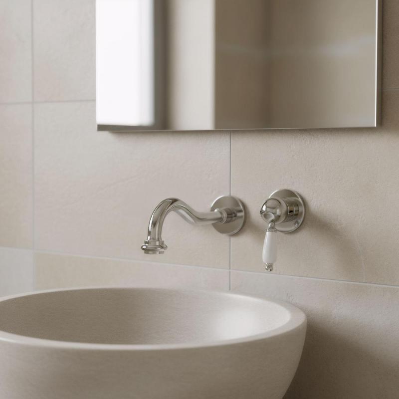 PB nostalgic built-in sink faucet Vintage spout 21cm chrome