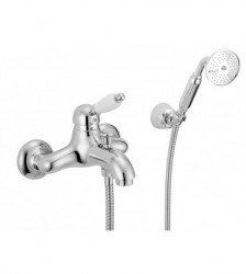 PB Nostalgic bath mixer with hand shower set chrome