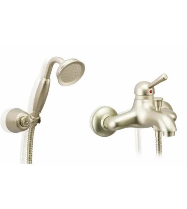 PB Nostalgic bath mixer with hand shower set stainless steel