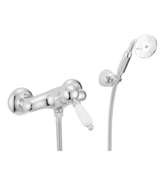 PB Nostalgic Shower Set with Hand Shower Surface-Mounted Chrome