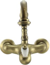 PB nostalgic single lever wall tap surface mounted white lever Bronze