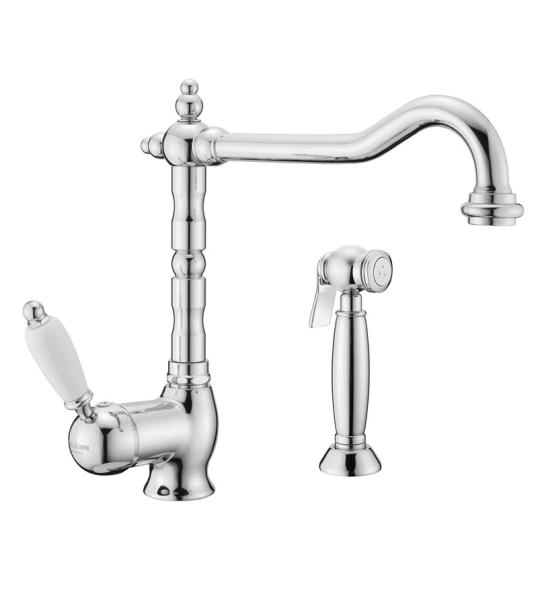 PB Nostalgic kitchen tap with separate pull-out hand shower chrome