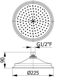 PB Classic rain shower head 22cm chrome with anti-scald caps and air system 1208952912