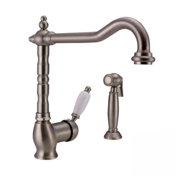 PB Nostalgic kitchen tap with separate pull-out stainless steel hand shower