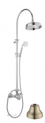 PB Nostalgic Shower Mixer Set with Rain Shower Stainless Steel