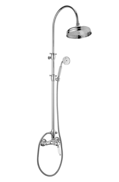 PB Nostalgic Shower Mixer Set with Rain Shower Stainless Steel