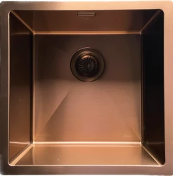 Ausmann Mosel stainless steel kitchen sink copper color PVD Copper 40x40 undermounted flush mounted and inset 080969