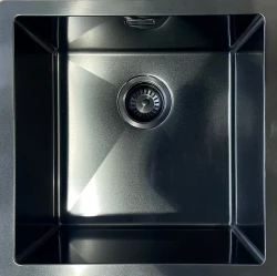 Ausmann Mosel stainless steel kitchen sink anthracite color PVD Gun Metal 40x40 undermounted flush mounted and inset 067106