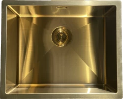 Ausmann Mosel stainless steel sink gold colour PVD 50x40 undermount, flush-mounted or inset 080921