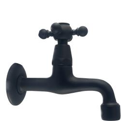 PB Classic wall washbasin tap with star handle cold water matt black 1208952981