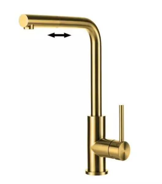 Lorreine Tweed Gold kitchen tap PVD with swivel and removable spout 1208953119