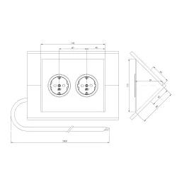 Power socket with 2 earthed outlets black 1208953212