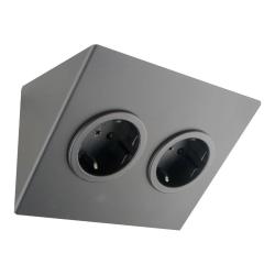 Indux Corner Energy column for horizontal installation with 2 grounded outlets, black 1208953212