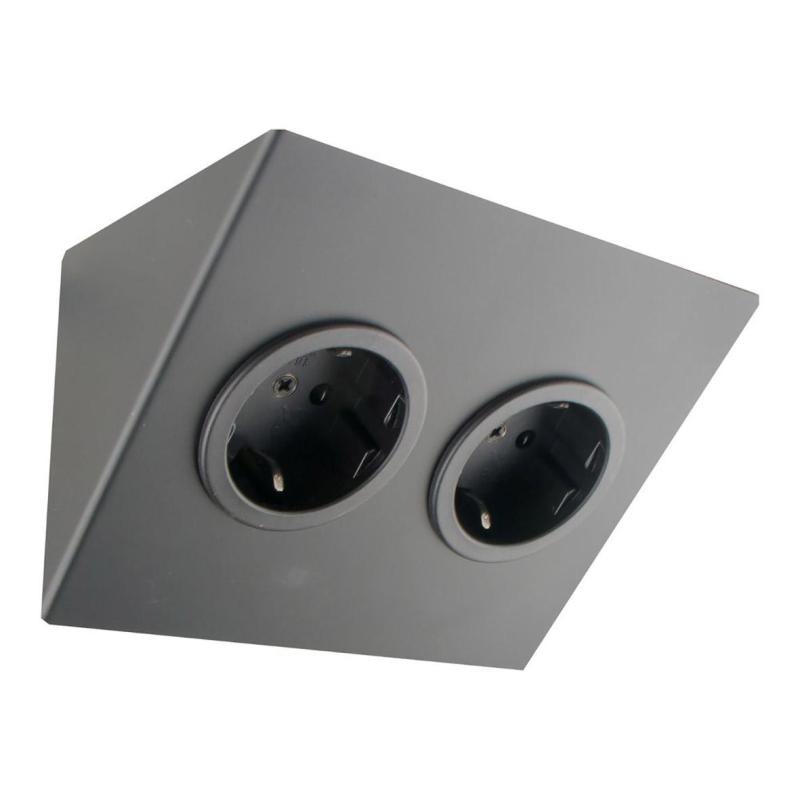 Indux Corner Energy column for horizontal installation with 2 grounded outlets, black 1208953212