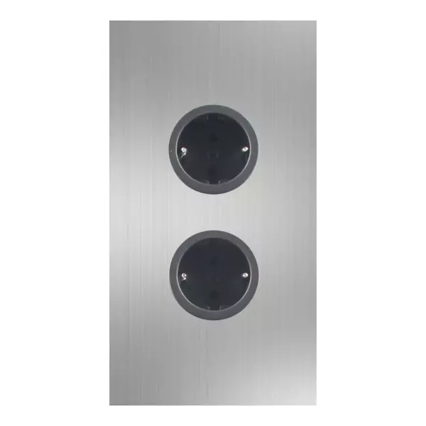 Power socket with 2 earthed sockets stainless steel 1208953213