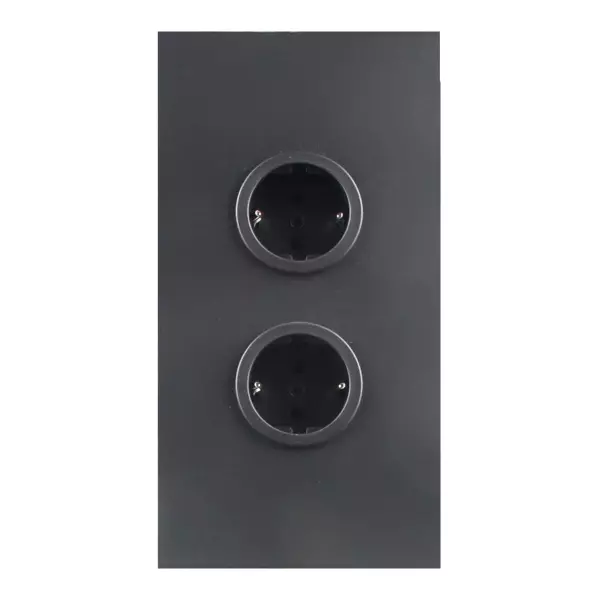 Power socket with 2 earthed outlets black 1208953214