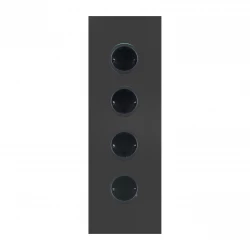 Power socket with 4 earthed outlets black 1208953219