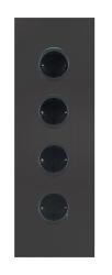 Indux Corner Power strip with 4 sockets, grounded, black 1208953219