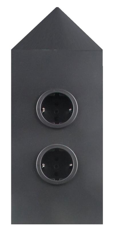 Indux Power Strip with 2 Sockets, Grounded, Corner, Black 1208953221