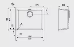 Reginox Texel 50x40 Pure Black black granite Sink flush-mounted and undermount 1208953233