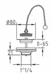 PB Unix fountain and sink plug with stop chain chrome 1208953280