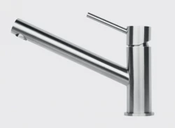 Reginox Oxon stainless steel low kitchen tap swivel spout fully brushed stainless steel R34606