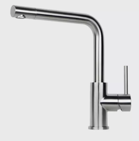 Reginox Somo stainless steel kitchen tap swivel spout fully brushed stainless steel R34569