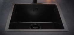 Reginox 40x40 Pure Black black granite Sink flush-mounted and undermount 1208953414