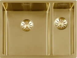 Lorreine 3415SP brushed gold SuperPlug stainless steel one and a half sink 3415cm flush undermount and drop-in mounted 1208953417