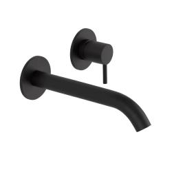 SB Round basin mixer tap, recessed, matt black - 102mm