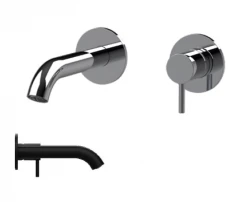 SB Round recessed basin mixer tap matt black - 132mm