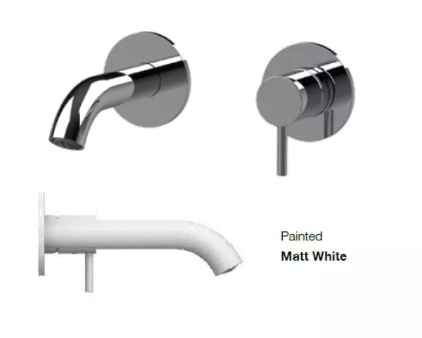 SB Round basin mixer tap, recessed, white matt 102mm