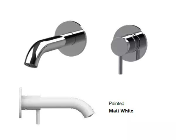 SB Round basin mixer tap, concealed white matt 132mm