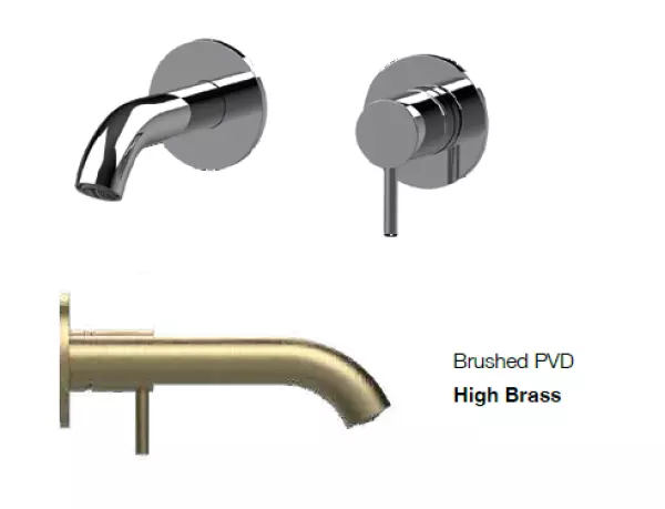 SB Round recessed basin mixer tap in satin brass PVD 102mm