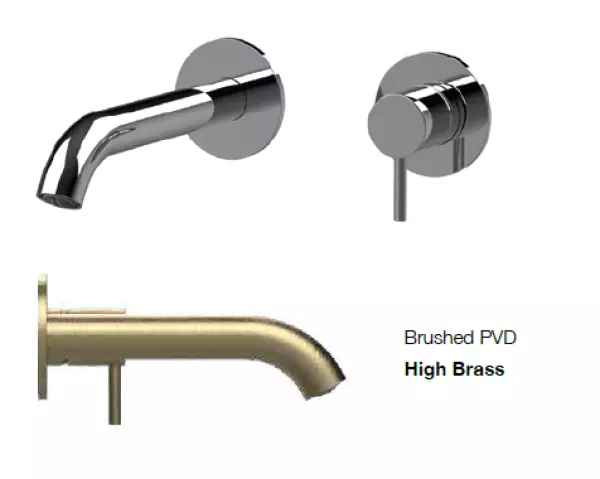 SB Round recessed basin mixer tap in satin brass PVD 162mm